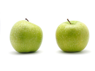 green apple on a white background