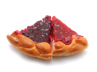 berry tart on a white background