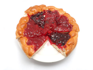 berry tart on a white background