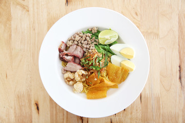 Thai food Tom yum noodle in Thai style