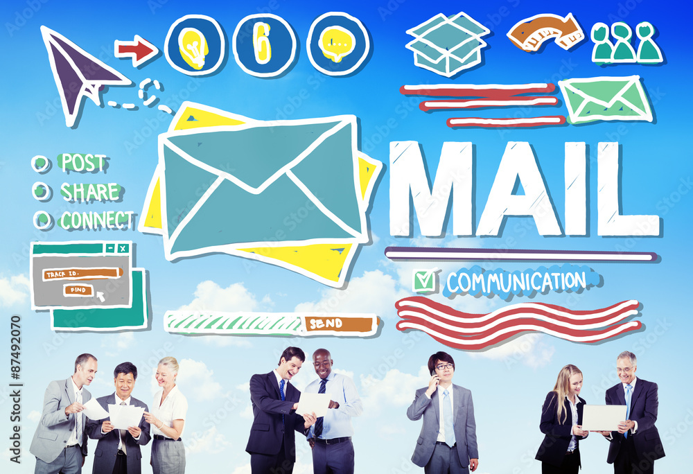 Poster mail message inbox letter communication concept
