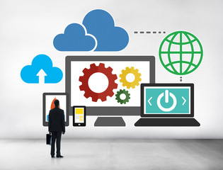 Cloud Data Storage Database Online Technology Concept