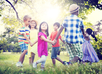 Obraz premium Children Friendship Togetherness Game Happiness Concept