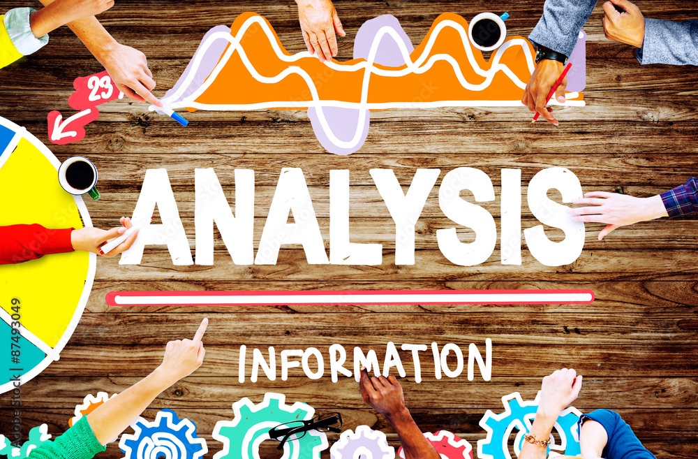 Poster analysis analytics bar graph chart data information concept