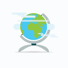 globe with clouds,vector,illustration.