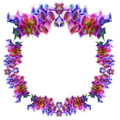 Fototapeta na wymiar Flower garlands in the shape of a wreath