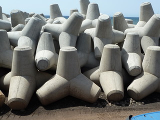 Concrete Dolosse - Breakwater in Sea Wall