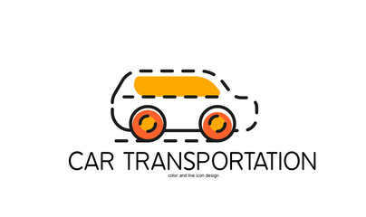 Color line icon for flat design. Car transportation