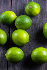 Organic limes on table
