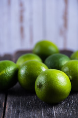 Organic limes on table