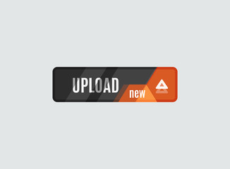 Upload button, futuristic hi-tech UI design