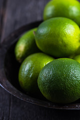Organic limes on table