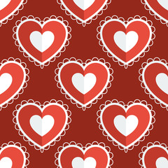 Fun seamless love heart background
