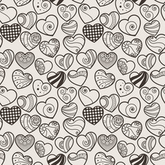 Fun seamless love heart background