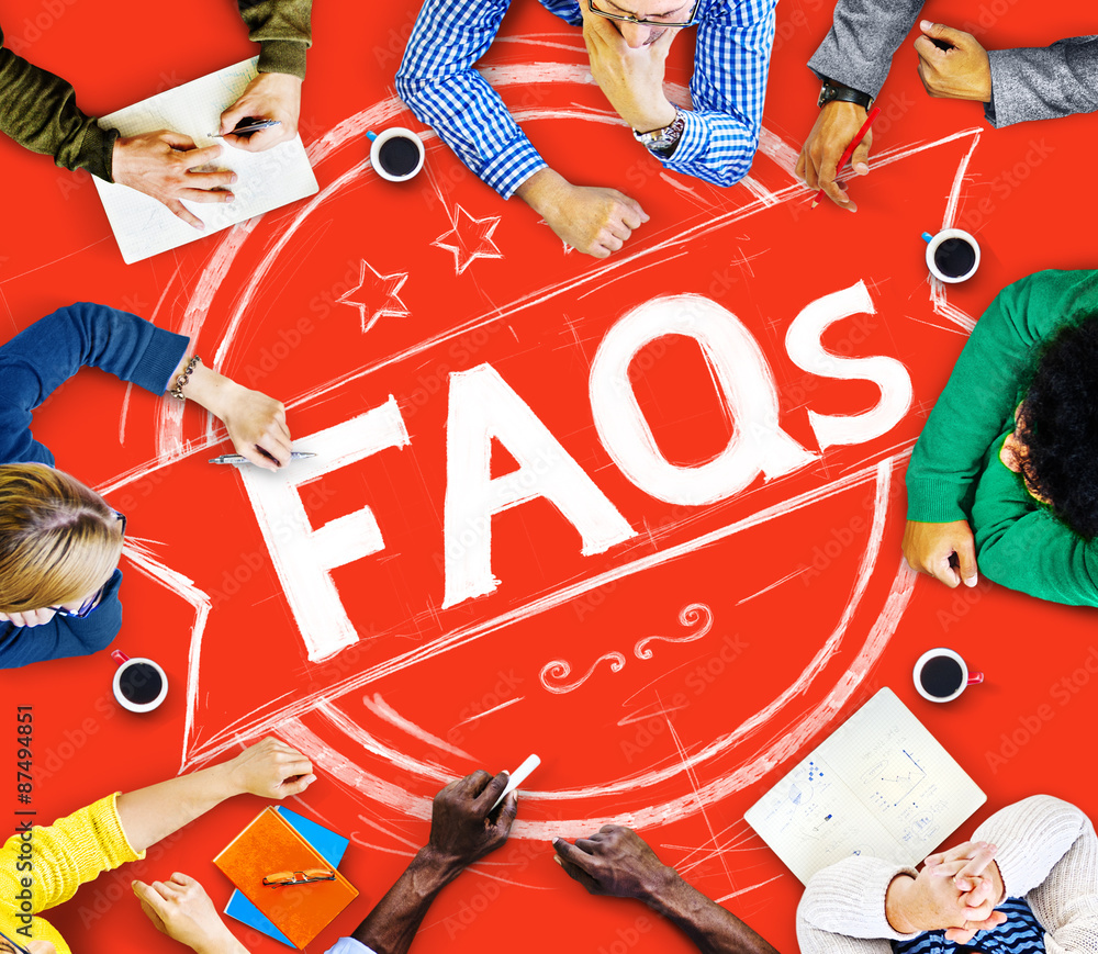 Poster faq frequently asked questions guidance explanation concept