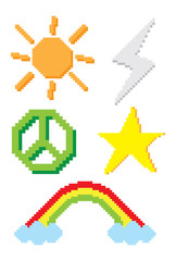 set of pixel icon