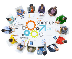 Startup New Business Plan Strategy Teamwork Concept