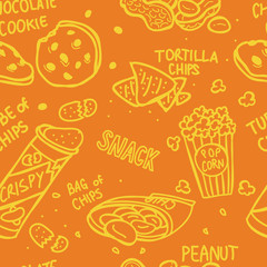 snack doodle seamless pattern