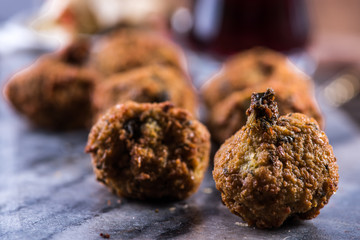 falafels on serving board