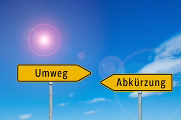 Umleitungsschild Umweg
