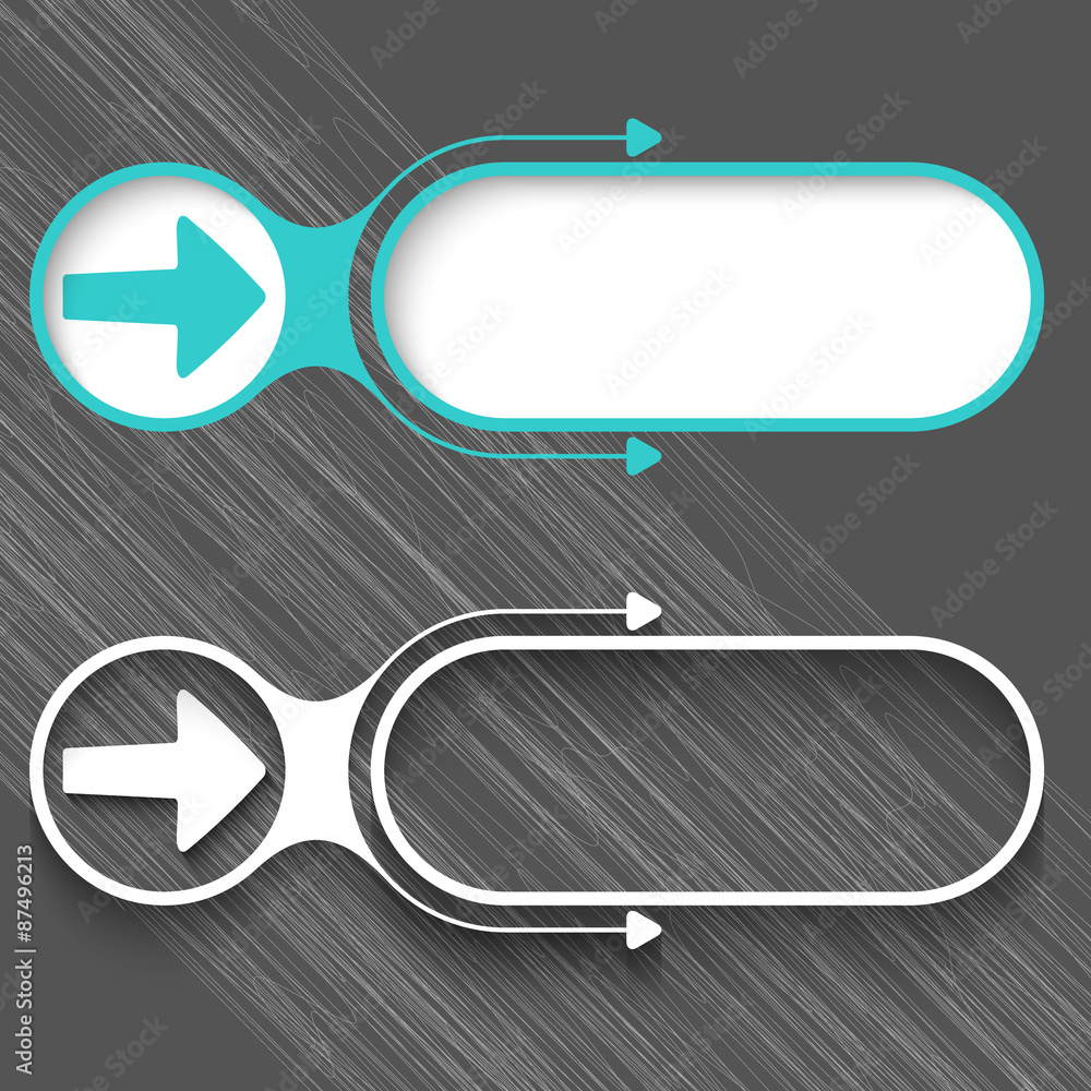 Poster two abstract frames with arrows and arrow
