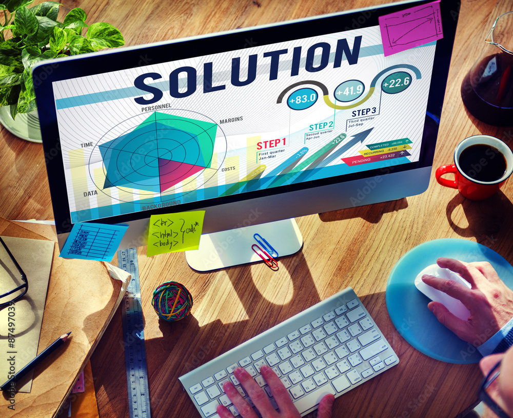 Poster solution problem solving business strategy concept