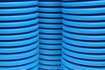 Blue curvilinear tubes for industry
