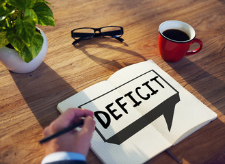 Deficit Risk Loss Deduct Recession Concept