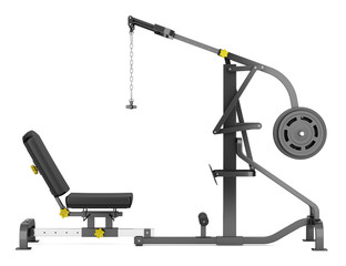 lever gym machine isolated on white background