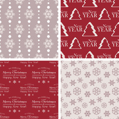 Vector seamless tiling patterns - christmas backgrounds