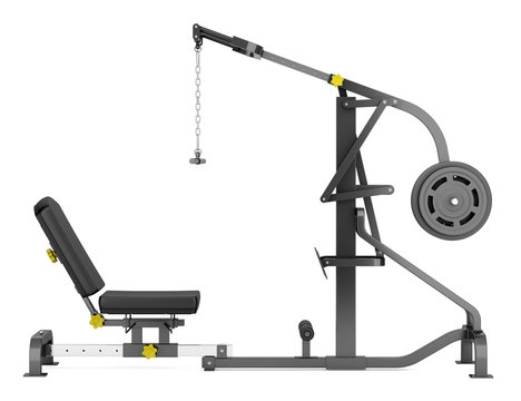 Lever Gym Machine Isolated On White Background