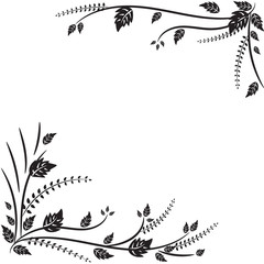 Monochrome background with floral elements