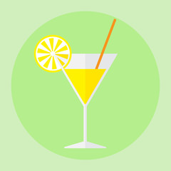 Cocktail icon in flat design style.