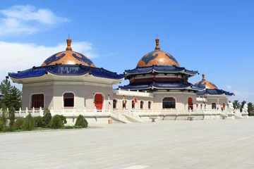 Zelfklevend Fotobehang Monument Genghis Khan monument