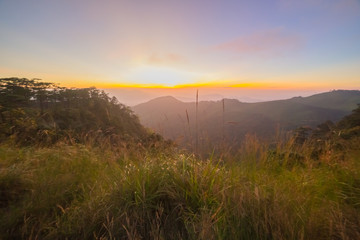 sunrise in the mountains landscape