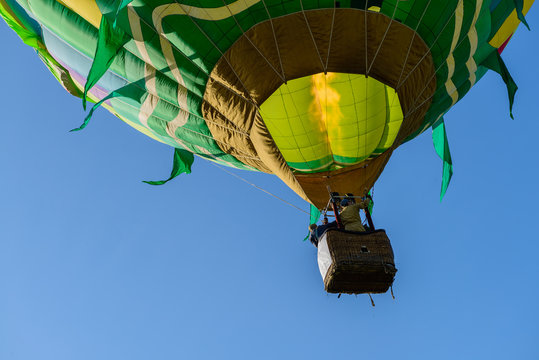 Hot air balloon flight view from below