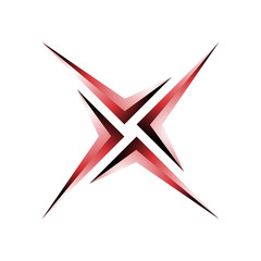 Modern X Mark Star Vector Icon © jongjawi