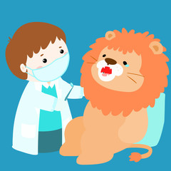 little boy cure doll have tooth decay vector