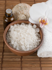 Spa salon with sea salt