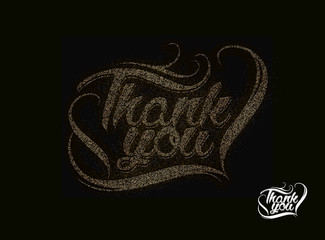 Fototapeta premium Thank You Particles Text on Back Background, vector illustration