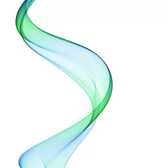 Rolgordijnen Abstracte golf abstract green blue, line, wave, fabric isolated on white background  © Oksa Art