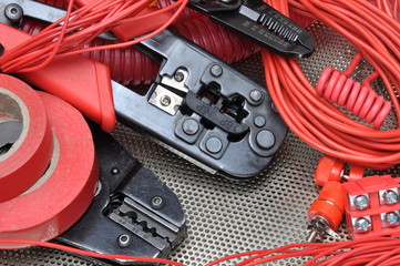 Tools for electricians crimpers and accessories
