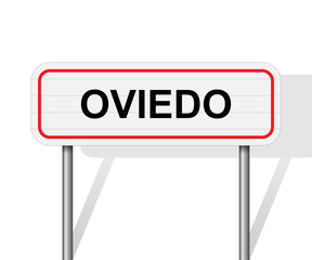 Welcome to Oviedo Spain road sign vector