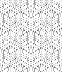 Futuristic continuous black and white pattern, illusive motif 