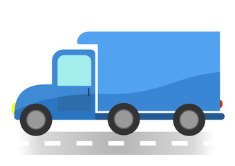 Cartoon van on white background