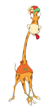 Cheerful giraffe cartoon 