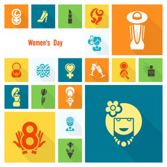 Womans Day Icon Set
