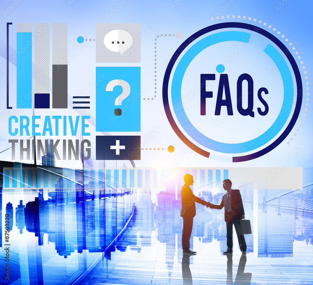Poster frequently asked questions faq problems concept