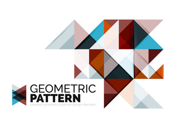 Geometric triangle mosaic pattern element isolated on white