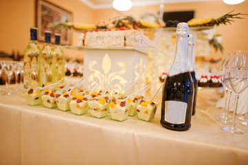 perfect wedding reception table of food and drink